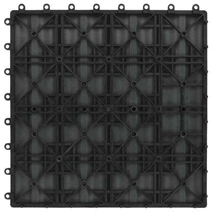 Terrassenfliese 3D-Design 11 Stk. Schwarz 30 x 30 cm WPC