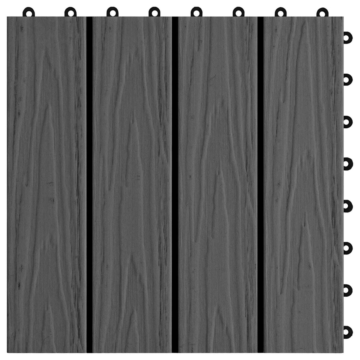 Terrassenfliese 3D-Design 11 Stk. Schwarz 30 x 30 cm WPC