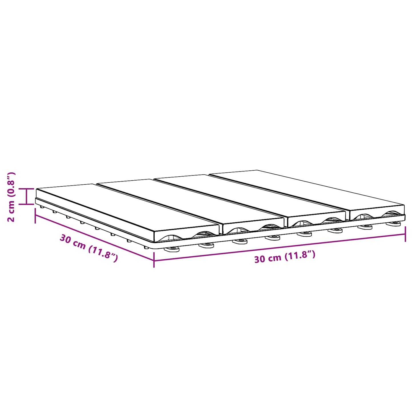Terrassenfliese 3D-Design 11 Stk. Teak 30 x 30 cm WPC