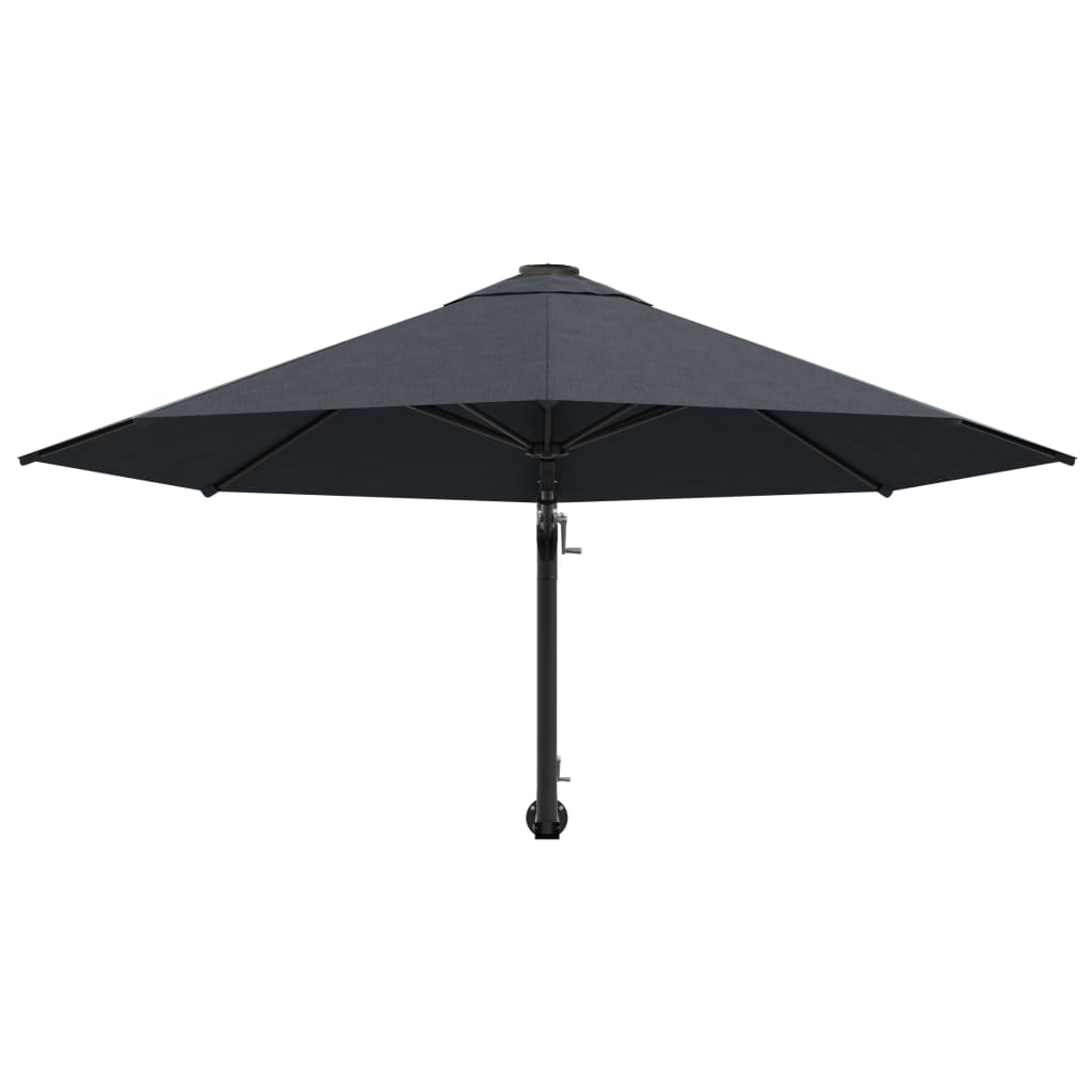 Support mural pour parasol avec mât métallique 300 cm anthracite