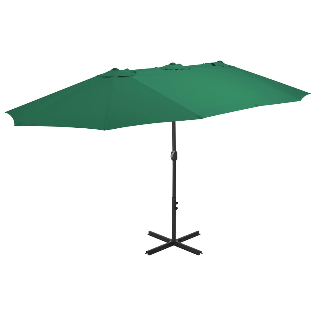 Parasol with aluminum pole 460x270 cm Green