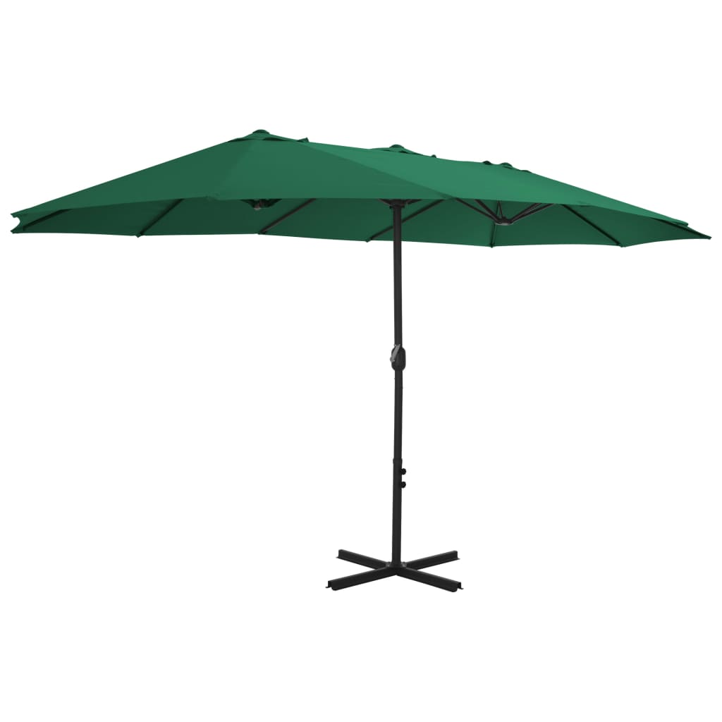 Parasol with aluminum pole 460x270 cm Green