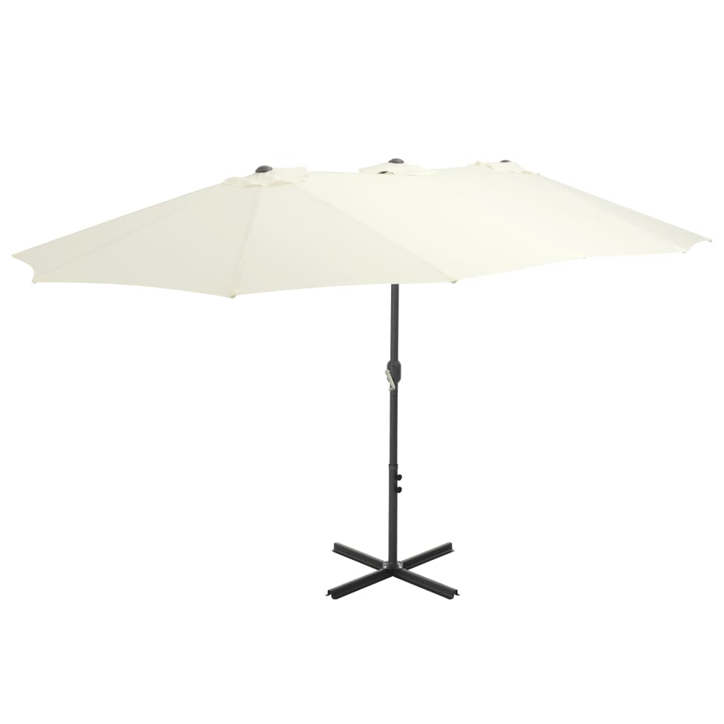 Parasol avec mât en aluminium 460 x 270 cm sable