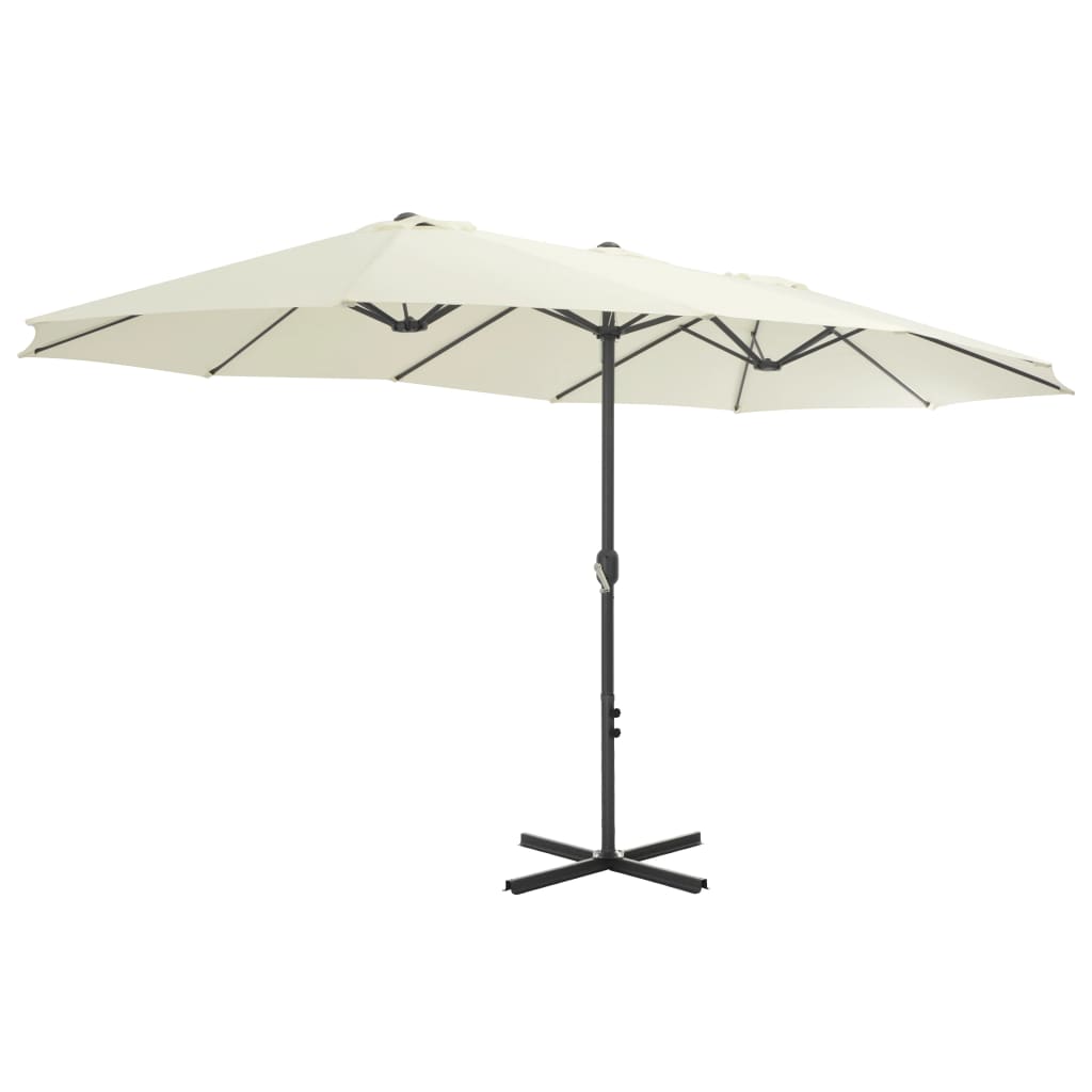 Parasol avec mât en aluminium 460 x 270 cm sable