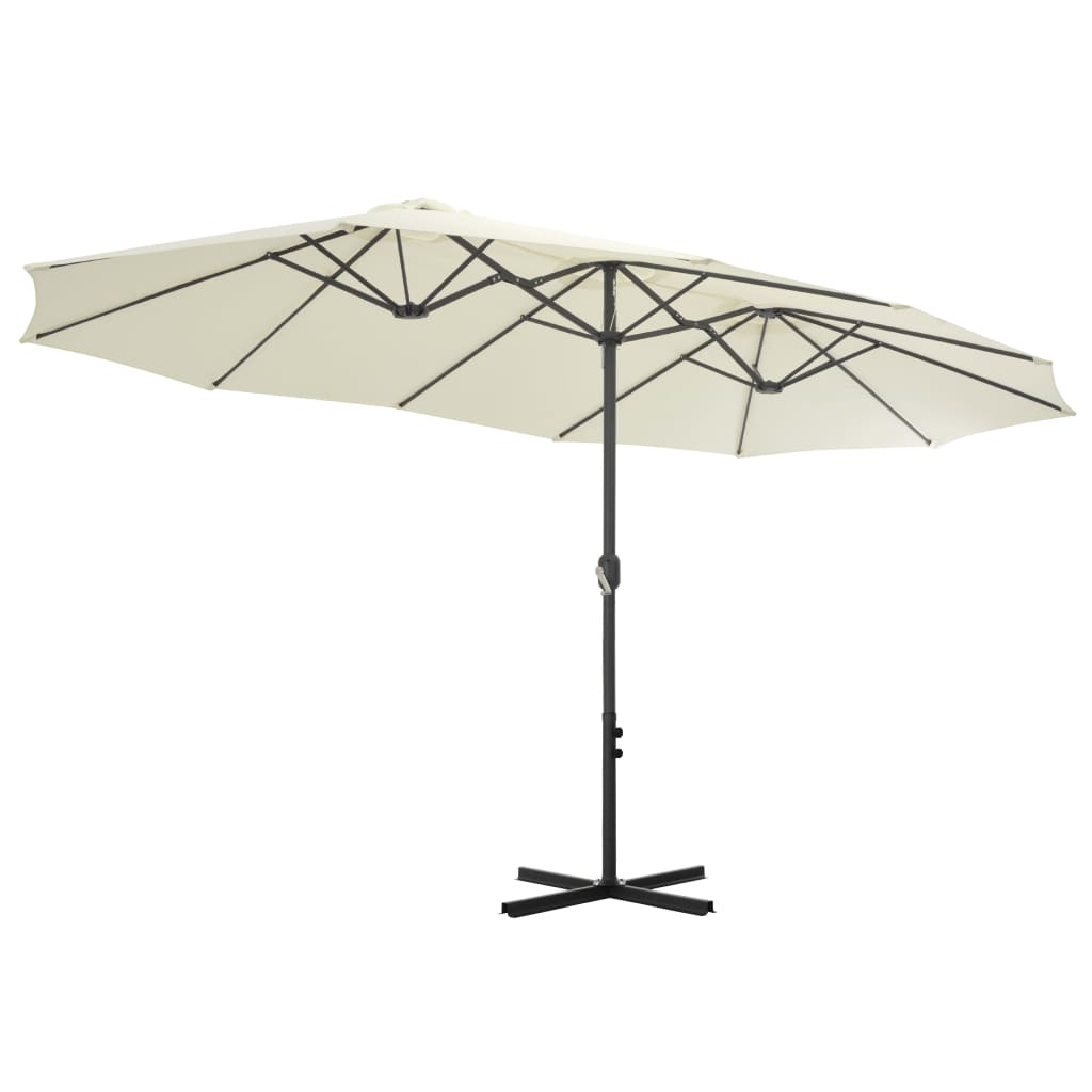 Parasol avec mât en aluminium 460 x 270 cm sable