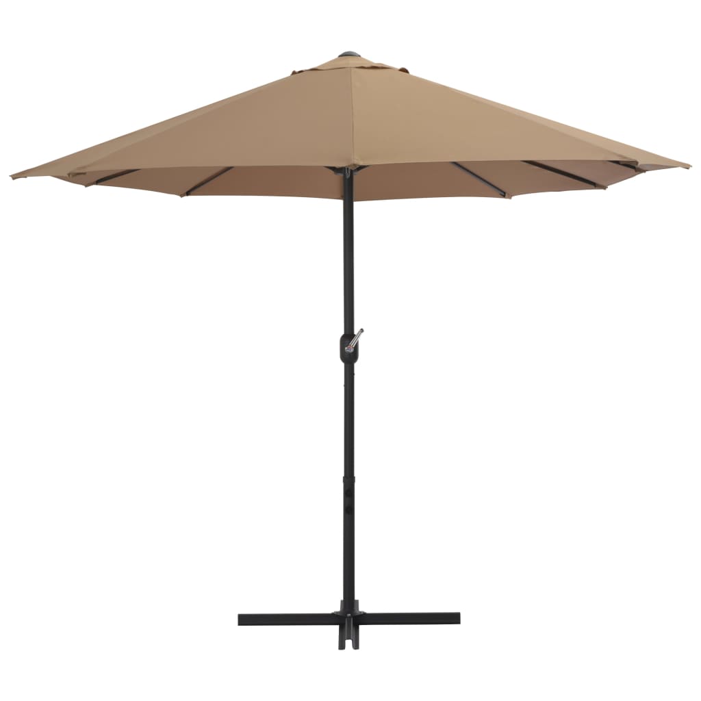 Parasol avec mât en aluminium 460x270 cm taupe