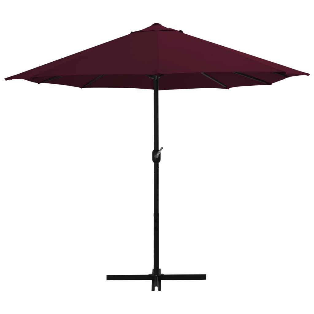 Parasol avec mât en aluminium 460 x 270 cm Rouge Bordeaux