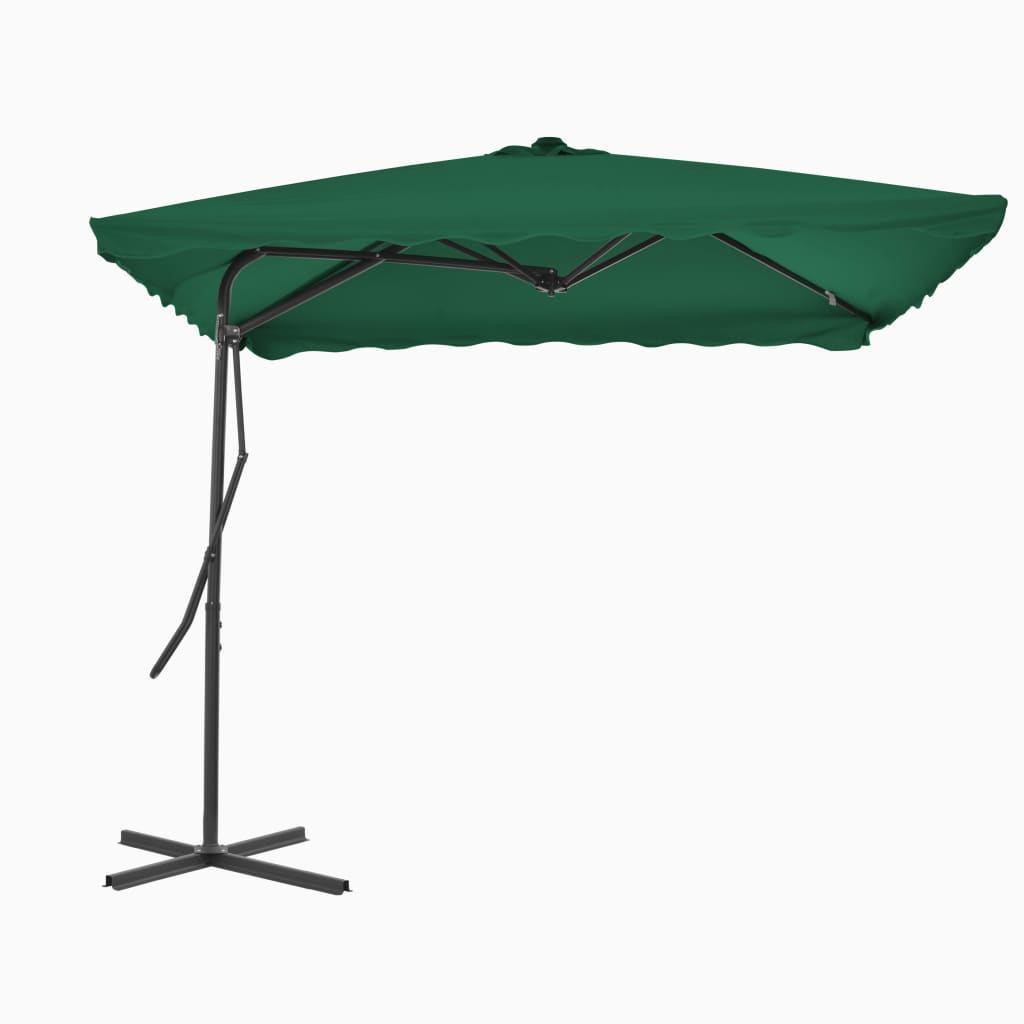 Parasol avec mât en acier 250×250 cm vert