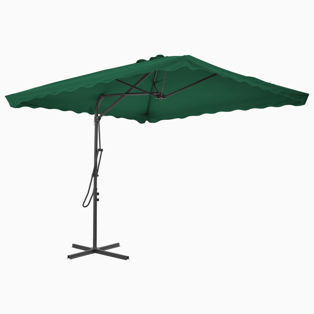 Parasol avec mât en acier 250×250 cm vert