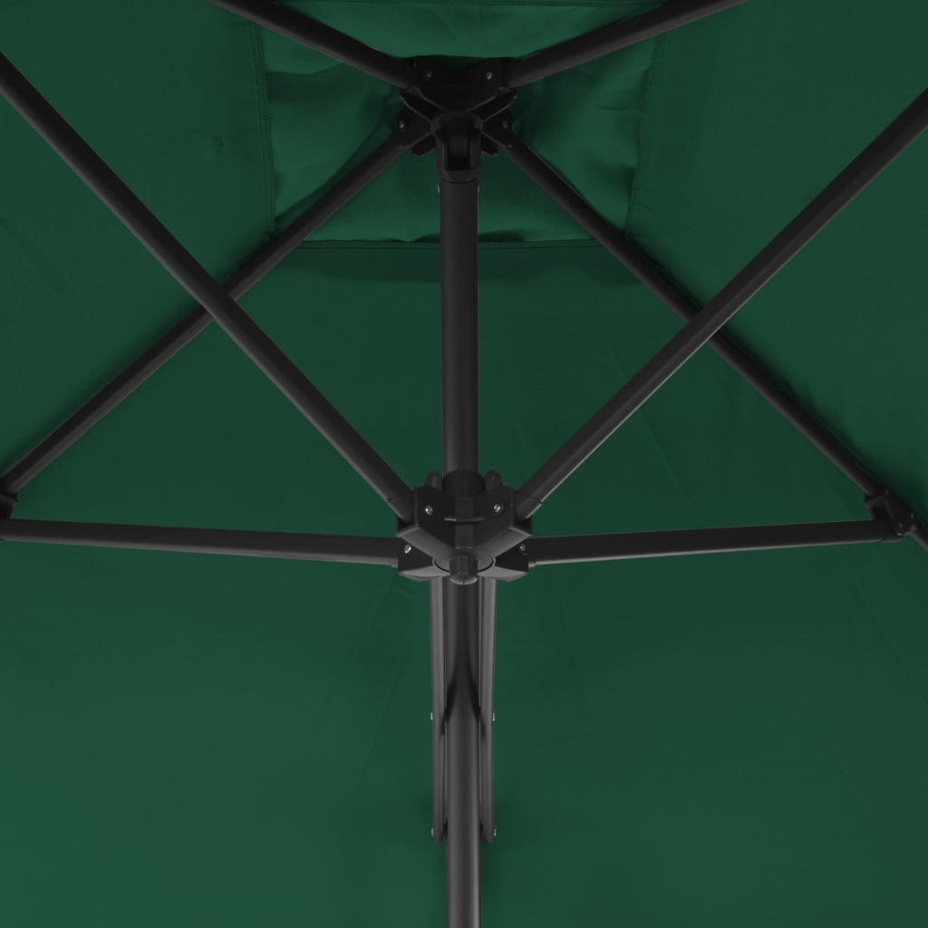 Parasol avec mât en acier 250×250 cm vert