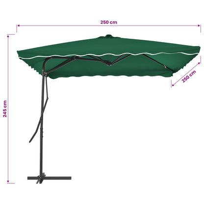 Sonnenschirm mit Stahl-Mast 250x250 cm Grün