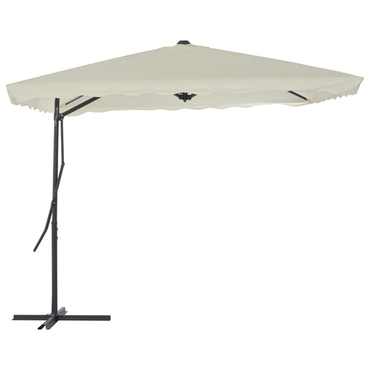 Parasol with steel pole 250x250 cm sand white