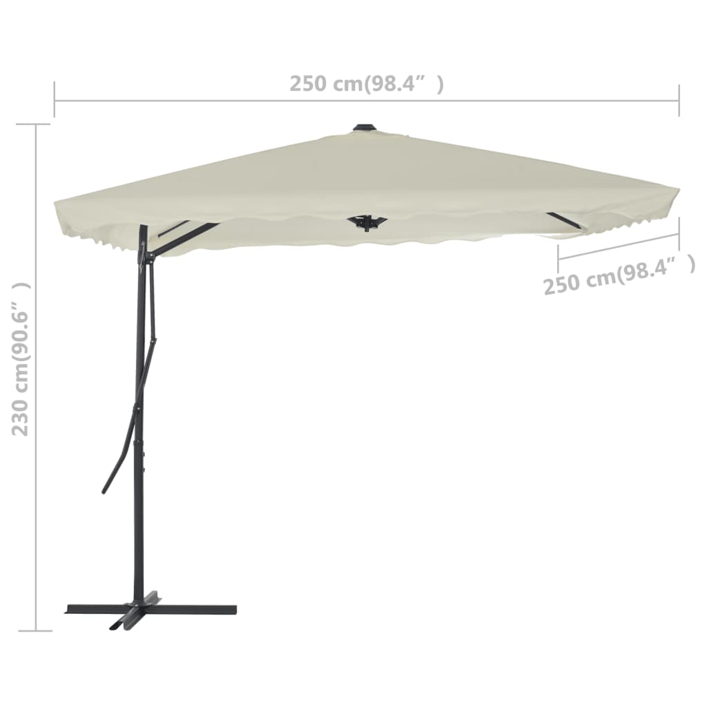Sonnenschirm mit Stahl-Mast 250x250 cm Sandweiß