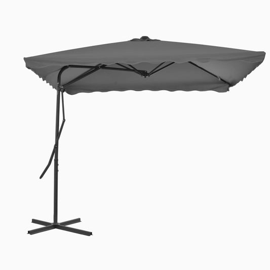 Parasol avec mât en acier 250×250 cm anthracite