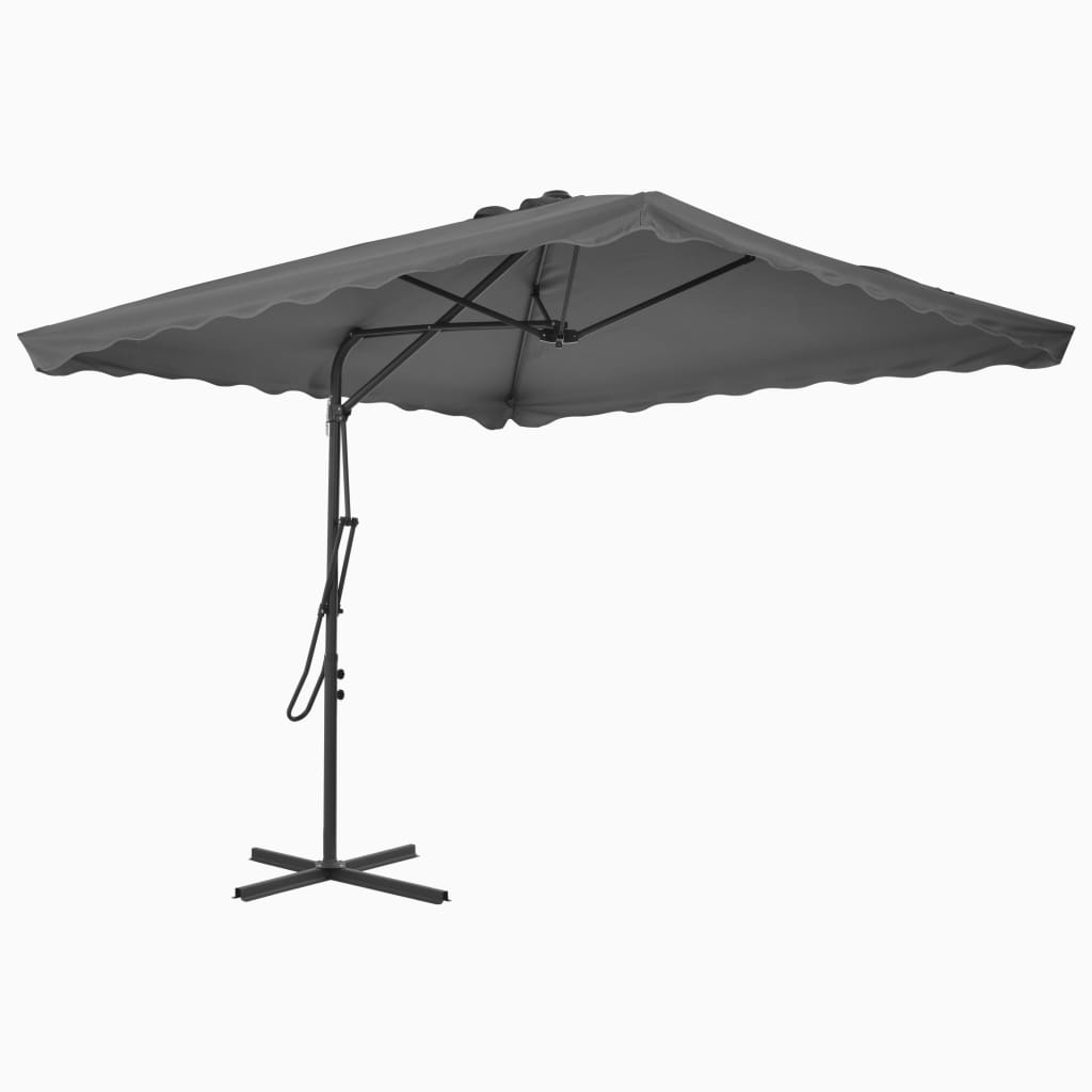 Parasol avec mât en acier 250×250 cm anthracite