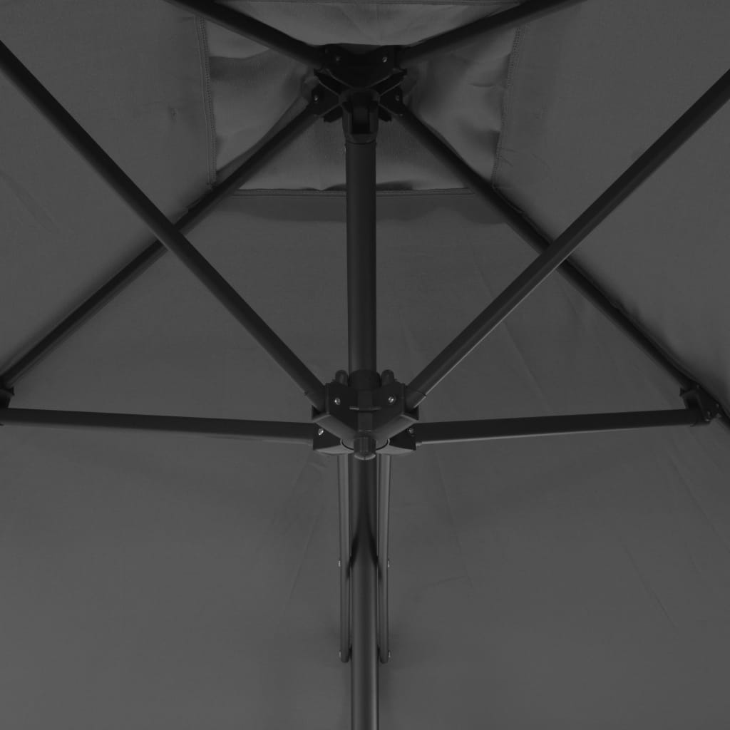 Parasol avec mât en acier 250×250 cm anthracite