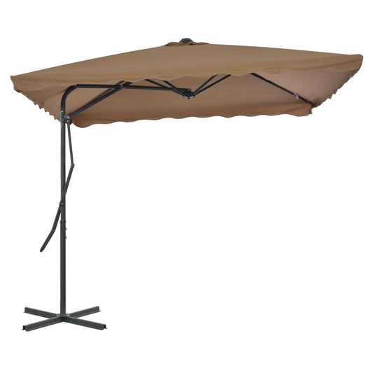 Parasol avec mât en acier 250 x 250 cm taupe