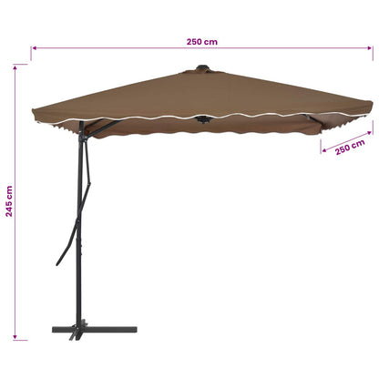 Sonnenschirm mit Stahl-Mast 250x250 cm Taupe