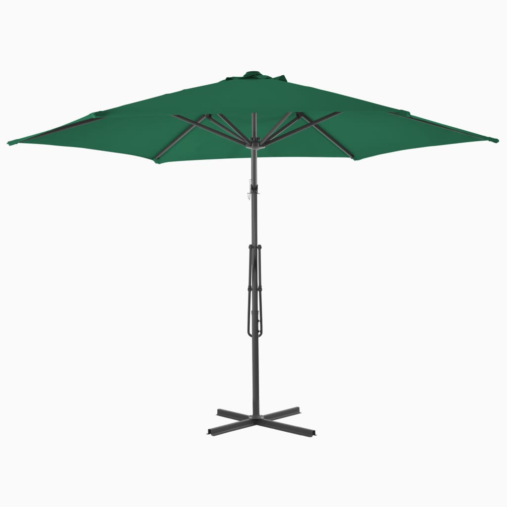 Parasol avec mât en acier 300 cm vert