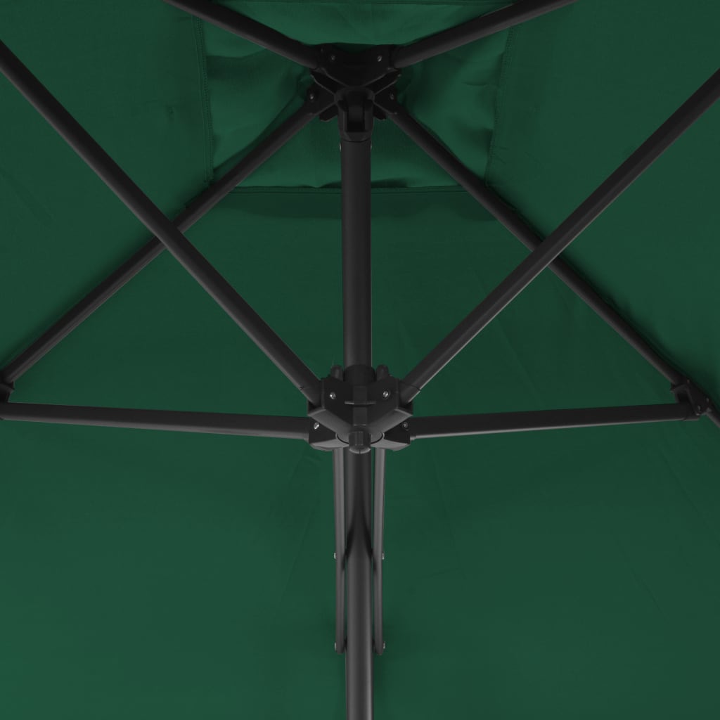 Parasol avec mât en acier 300 cm vert