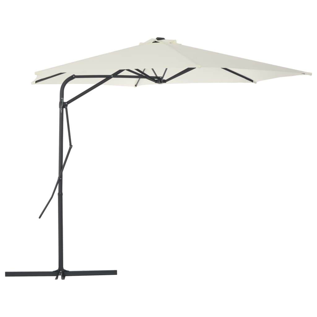 Parasol avec mât en acier 300 cm coloris sable