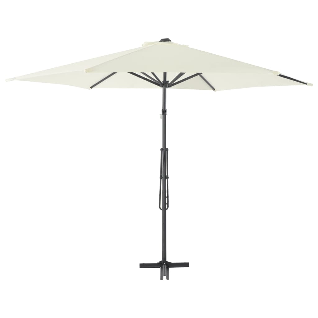 Parasol avec mât en acier 300 cm coloris sable