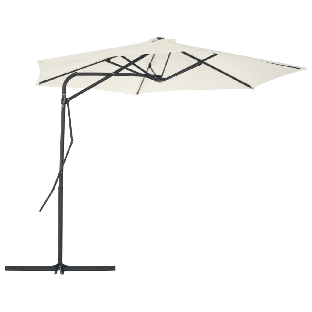 Parasol avec mât en acier 300 cm coloris sable