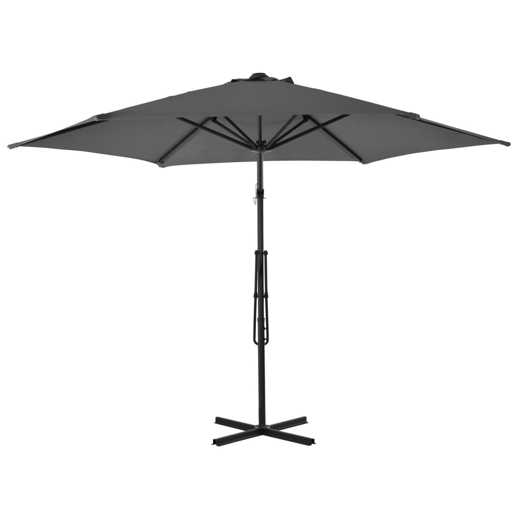 Parasol avec mât en acier 300 cm anthracite