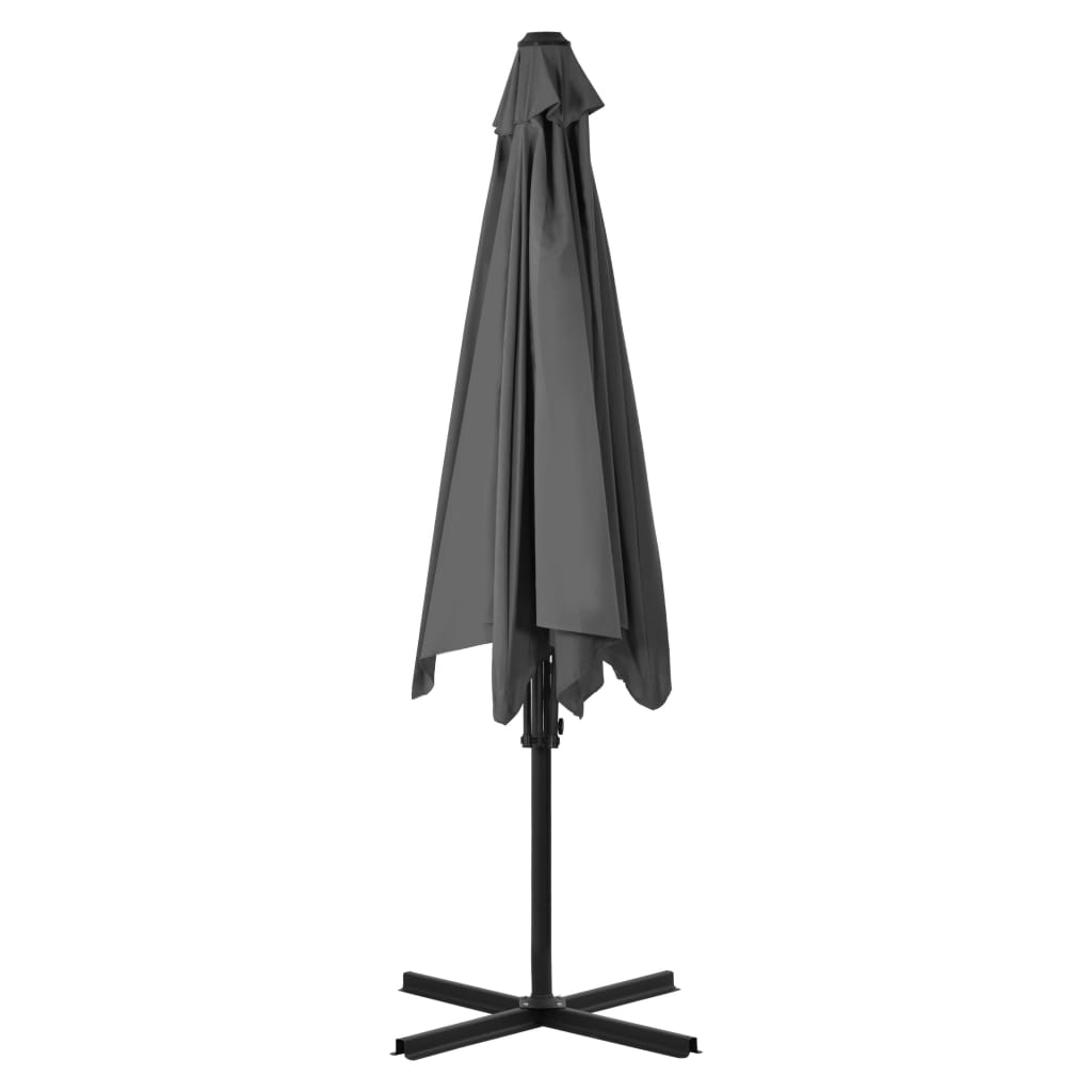 Parasol avec mât en acier 300 cm anthracite