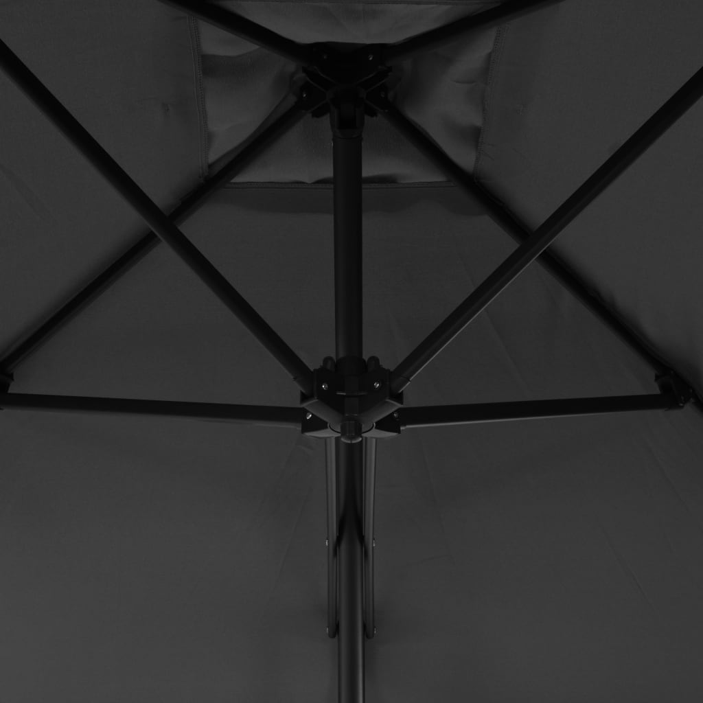 Parasol avec mât en acier 300 cm anthracite