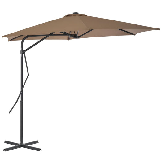 Parasol avec mât en acier 300 cm taupe