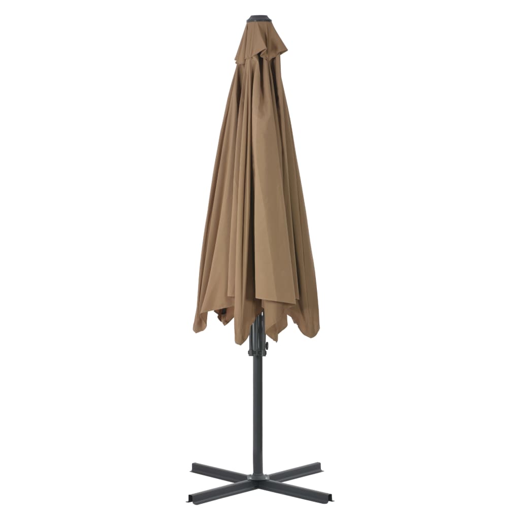 Parasol avec mât en acier 300 cm taupe