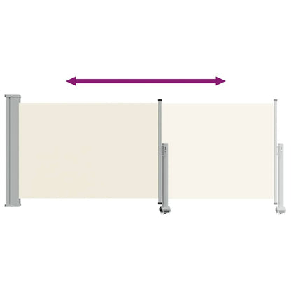 Ausziehbare Seitenmarkise 100 x 300 cm Creme