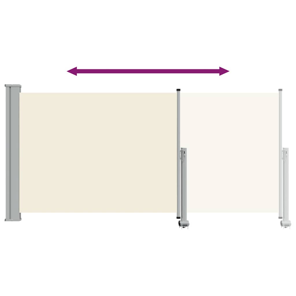 Ausziehbare Seitenmarkise 120x300 cm Creme