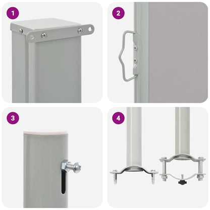 Ausziehbare Seitenmarkise 140x300 cm Grau