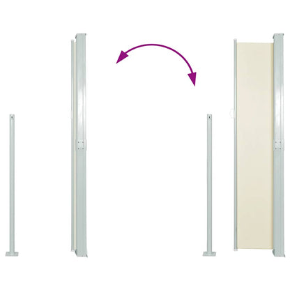 Ausziehbare Seitenmarkise 140x314 cm Creme