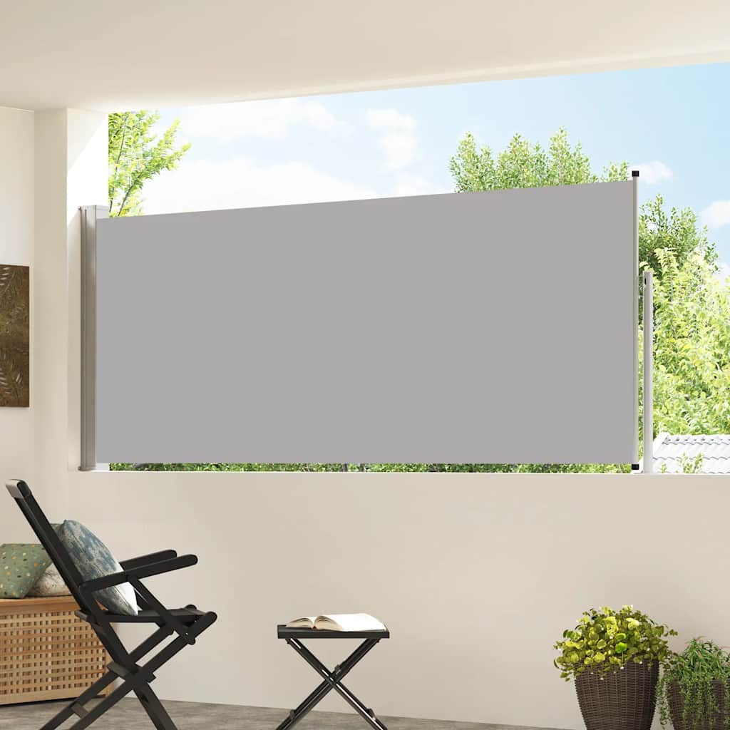 Ausziehbare Seitenmarkise 117×314 cm Grau
