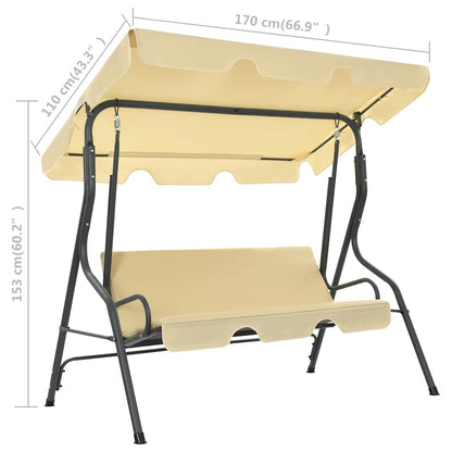 Hollywoodschaukel Cremeweiß 170×110×153 cm