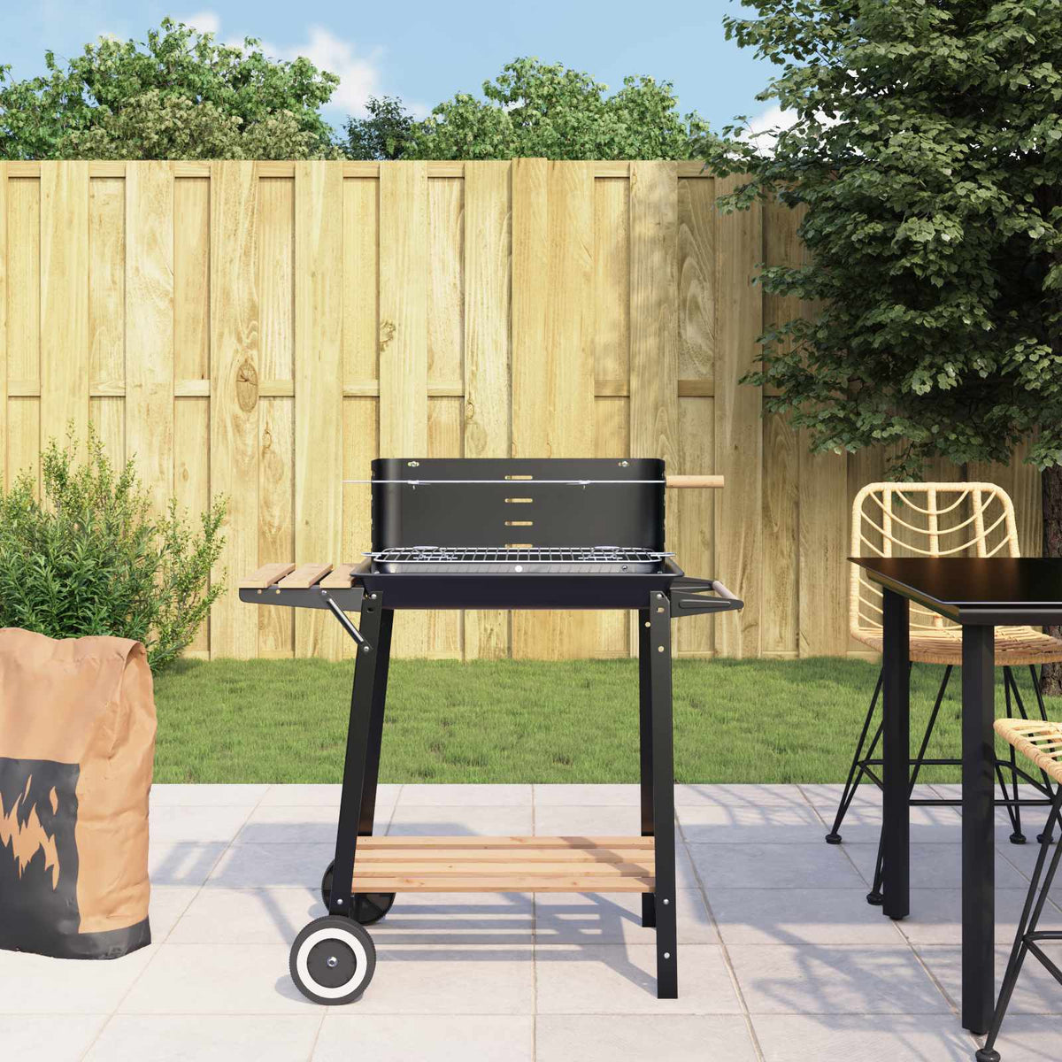 Holzkohlegrill Standgrill mit Rädern