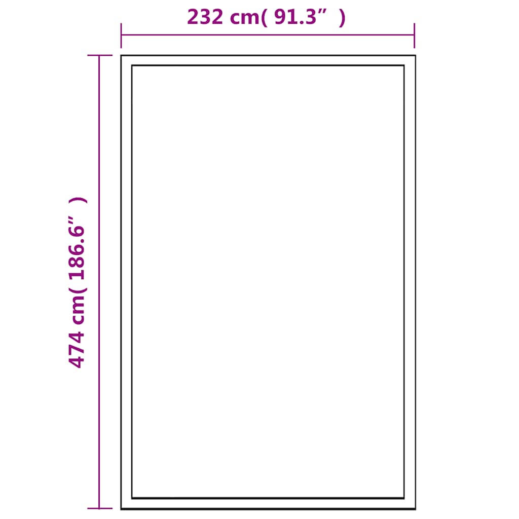 Gewächshaus Aluminium 481x250x195 cm 23,44 m³