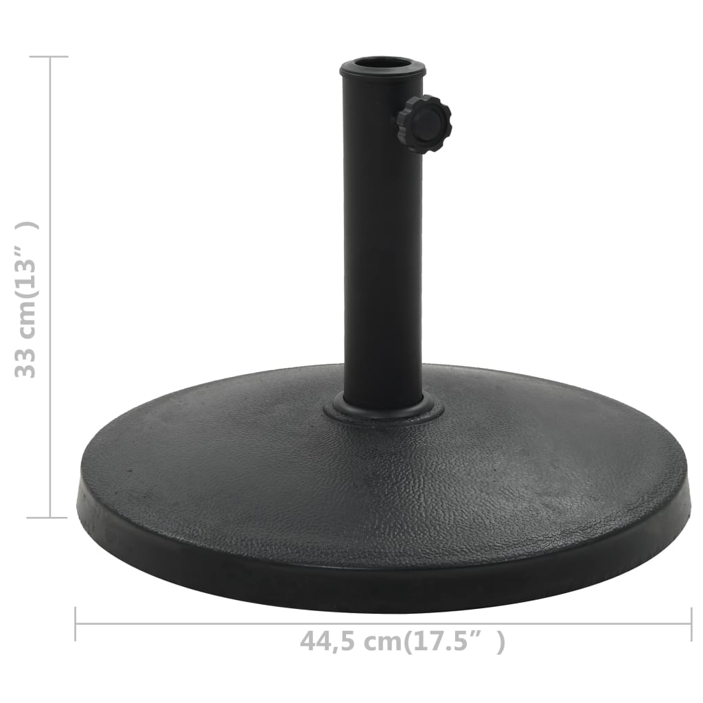 Pied de parasol rond 10 kg en polyrésine noire