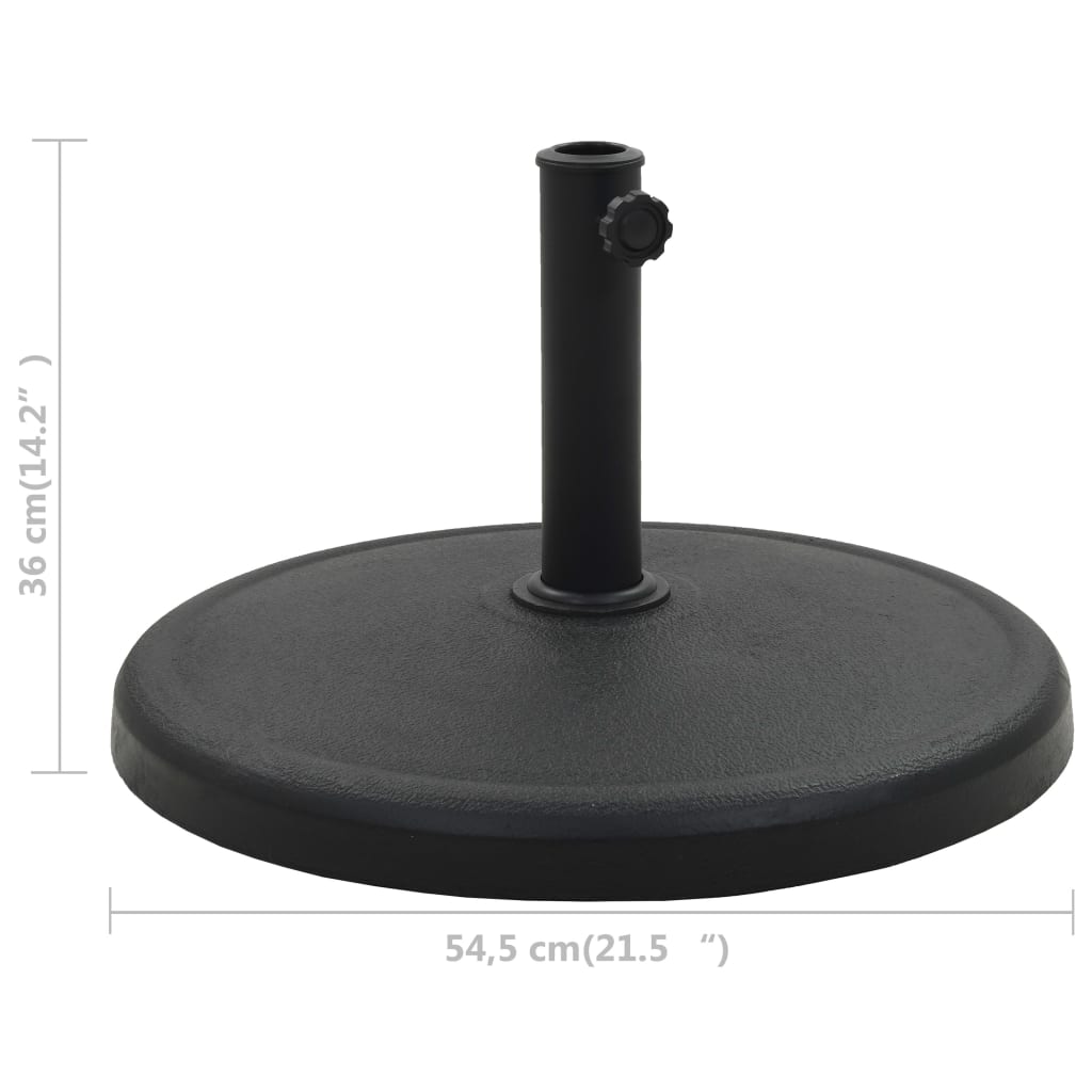 Pied de parasol rond 19 kg en polyrésine noire