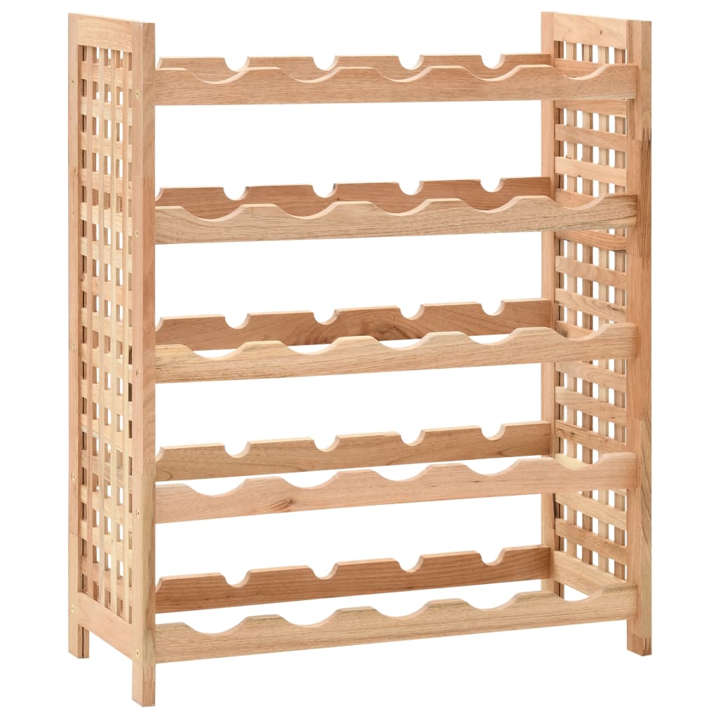 Casier à vin pour 25 bouteilles en bois de noyer massif, 63 x 25 x 73 cm