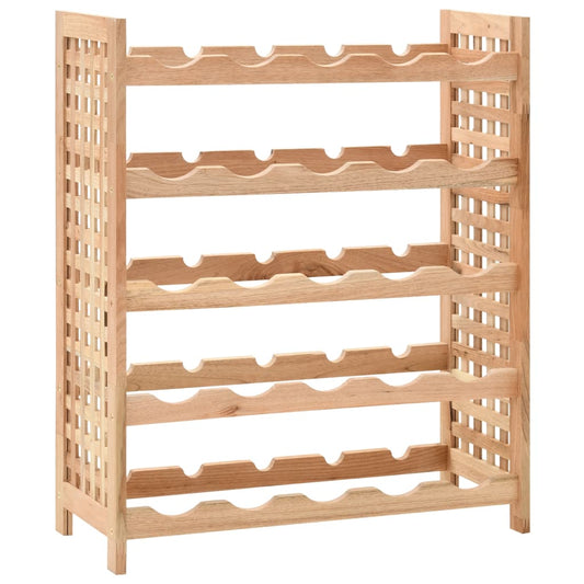Casier à vin pour 25 bouteilles en bois de noyer massif, 63 x 25 x 73 cm