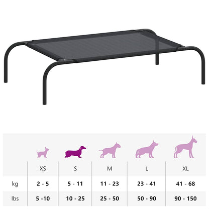 Erhöhtes Hundebett Schwarz S Textilene