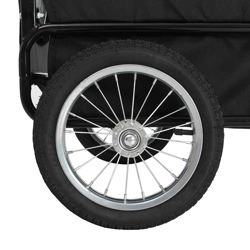 2-in-1 Fahrradanhänger für Hunde und Buggy Grau and Blau