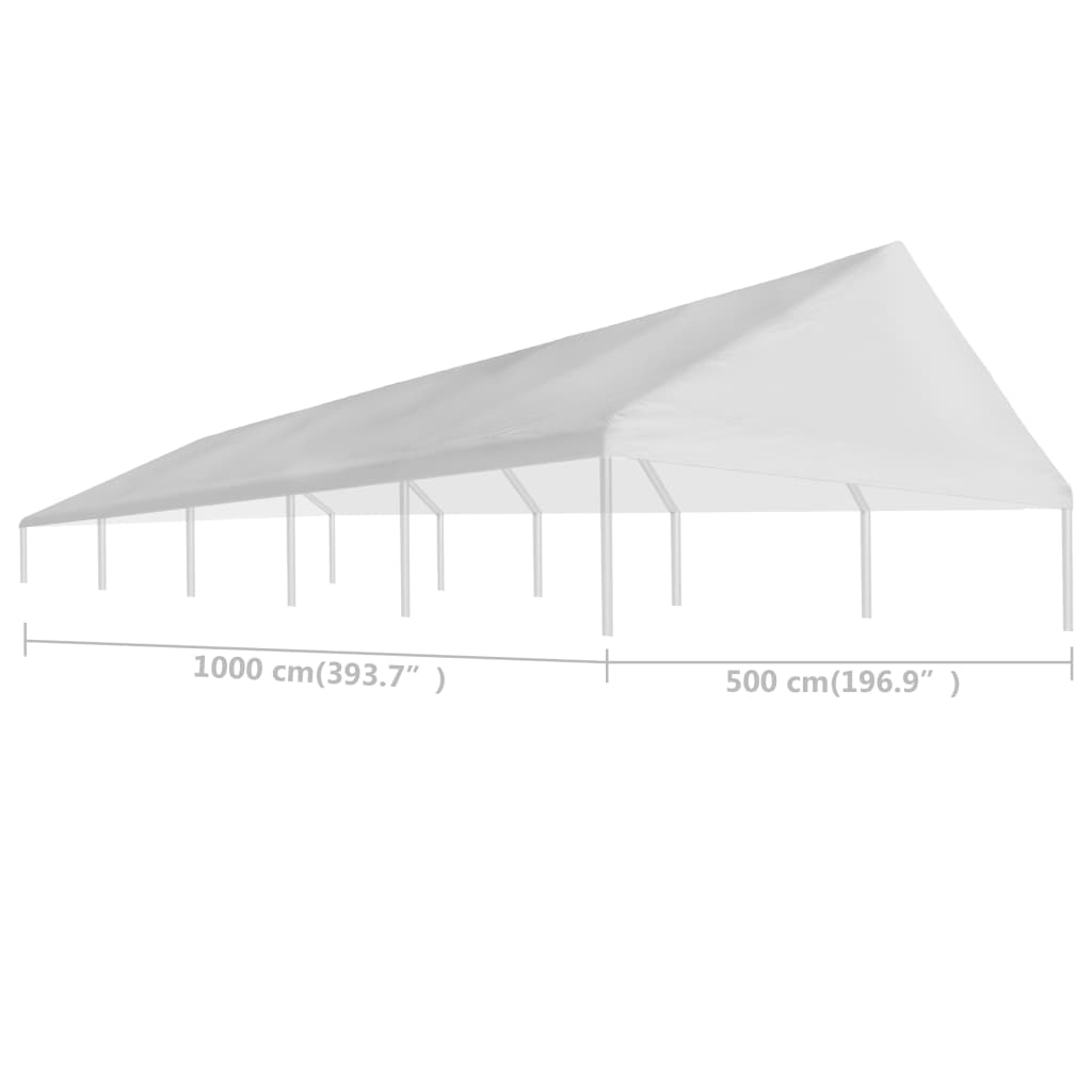 Partyzeltdach 5 x 10 m Weiß