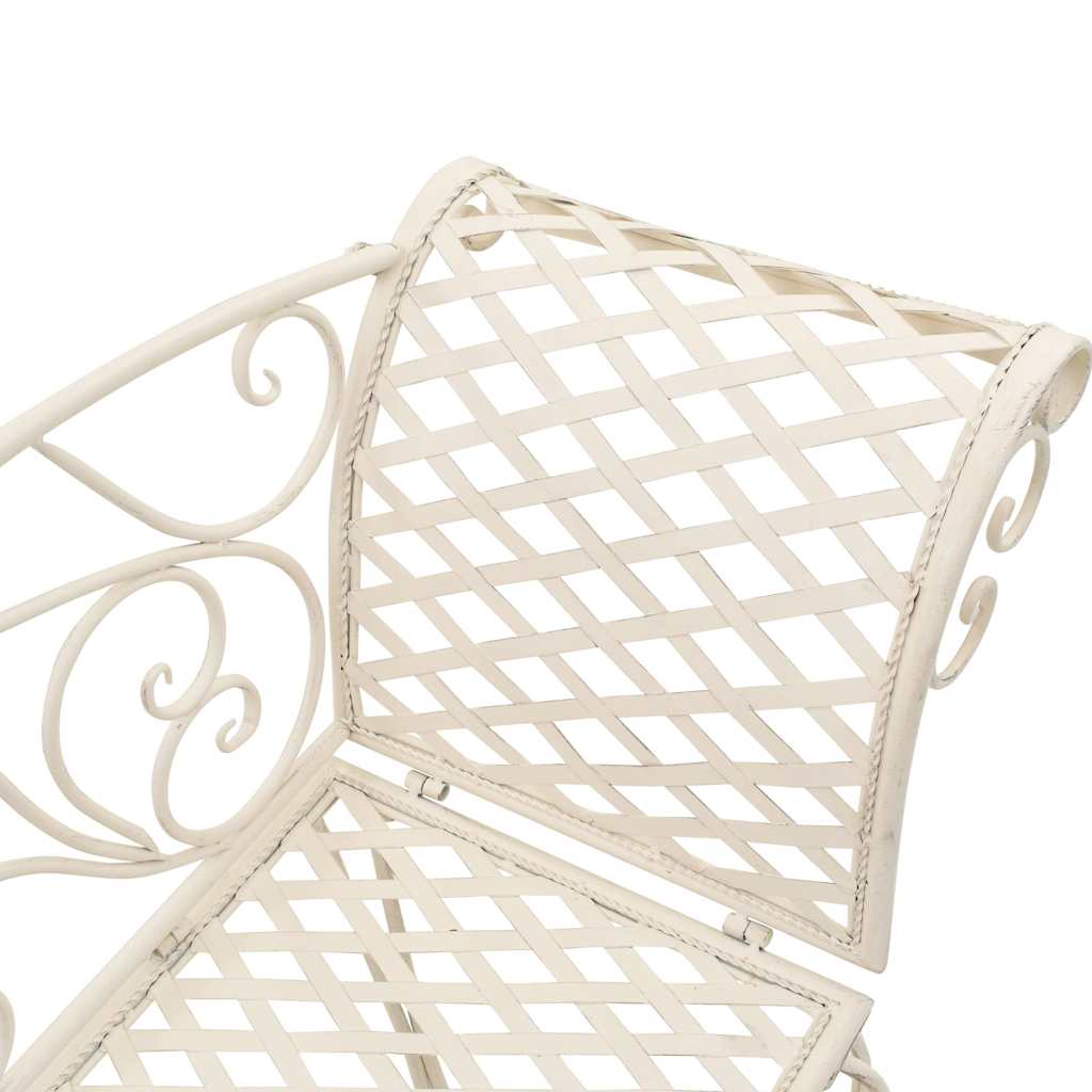 Garten-Chaiselongue 128 cm Metall Antik Weiß
