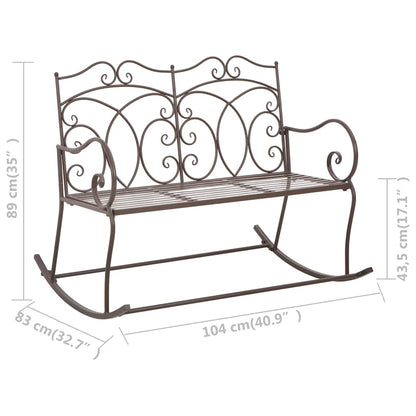 Gartenbank 104 cm Eisen Antik Braun