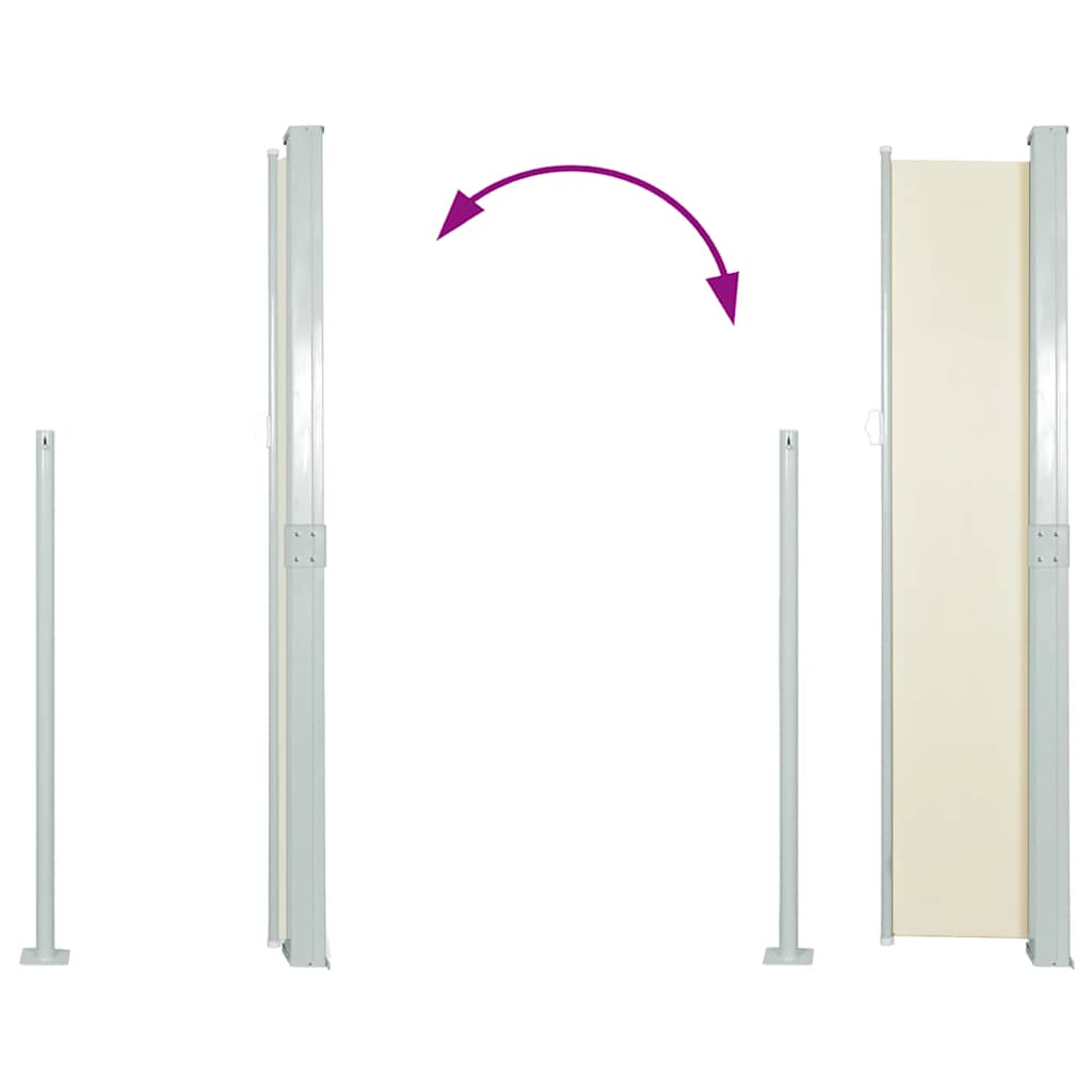Ausziehbare Seitenmarkise 160x514 cm Creme